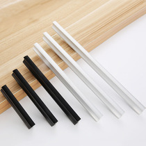 Modern minimalist black white lined handle hole 64 96128160192m m aluminum alloy cabinet door handle