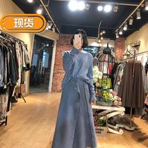 2020 Autumn Winter New U Style Fashion Casual Two Sets Dress Temperament Round Collar Long Sleeve Needle Cardiovert Skirt Suit