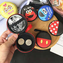  Round mini cartoon headphone cable storage bag Apple airpods Bluetooth headset cute digital change box