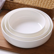 Ceramic plate household dish deep plate deep mouth plate deep mouth plate bone porcelain bowl dish dish stir-fried soup plate creative deep nest plate