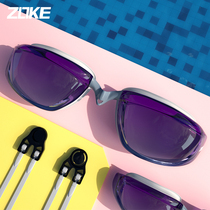  Zoke adult universal goggles fashion high-definition waterproof and anti-fog comfortable eye protection large frame professional swimming glasses