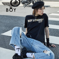 boylondon short sleeve hot stamping lettering letters couple models summer T-shirt women