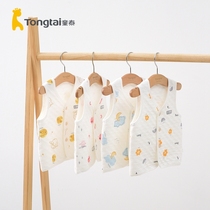 Tongtai autumn and winter 3 months-3 years old infants and womens warm vest on the side of the shoulder top