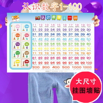 Children 1 to 100 digital wall stickers of the cognitive poster Primary School first grade 100 within the digital wall chart