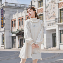 Original Mori tribal Anemone Knitted Sweater Dress in Autumn and Winter with base skirt 2021 New Women Winter