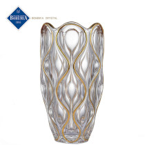 New product BOHEMIA Czech import Bohemian crystal glass vase gold countertop home decoration vase