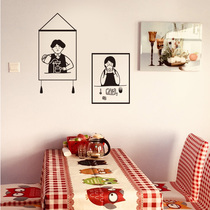 Eat well ins Nordic character hanging wall stickers restaurant background wall decoration warm modern stickers