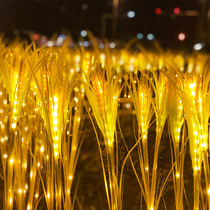 Tulips lamps with wheat ear lamps Reed lamps glowing with golden wheat lamps Waterproof landscape lights