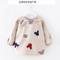 Baby eating clothes autumn and winter girls waterproof anti-wearing clothes childrens apron long sleeve boys cotton baby bib