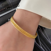 Fulai Island Gold Bracelet Solid Gold 999 Star Track Bracelet Fashion Ancient Gold Wedding Gold Bracelet Children