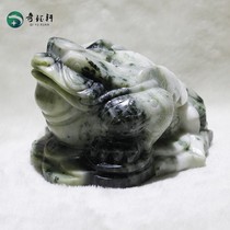 (Qi Yuxuan)Natural black and white Dushan jade ornaments Lucky treasure Golden Toad ornaments Tea pet three-legged golden toad