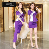  Health club overalls suit Foot bath reflexology technician clothes Sexy and thin bathing spa sauna massage overalls
