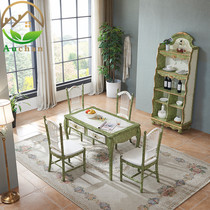 American European painted dining table dining chair sideboard combination