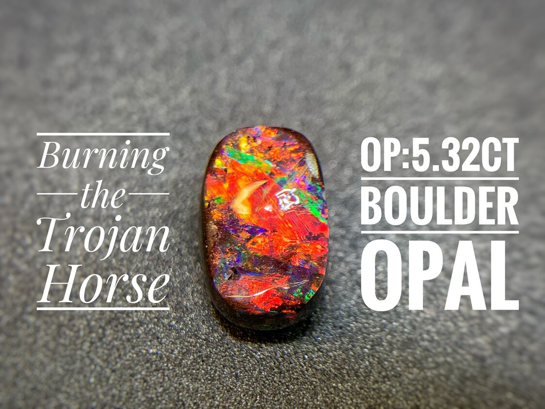Sold Opal Island Australia BoulderOpal Iron Opal Collection Grade Full Red Tour Color Rare Stone Rare Gemstone