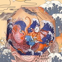 Japan CK parasol automatic barometer rain dual-use cartoon sun umbrella Black glue sunscreen UV girl heart ins