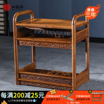 Furniture log tea table tea table tea fairy inscriptions source solid wood red wood chicken wings Multi-functional Chinese table side few tea table