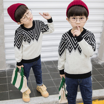 Childrens clothing Boys plus fluff 2021 autumn and winter baby pullover sweater Childrens Western style sweater Childrens sweater