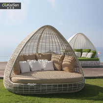 Furnished Large Round Bed Land Bird Nest Leisure
