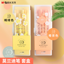 Morning light Morandi Color by action Stroke Pen 0 35 Extremely Fine Water-based Sub-Warhead Minimalist Full-Tube Student With Ins Girl Heart High Face Value Cute Kit 0 5 Refill Carbon Speed Dry Black Pen