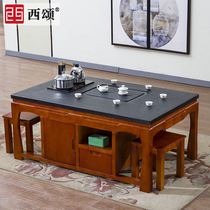 Xisong Kung Fu coffee table tea ceremony table office tea making table fire stone antique Kung Fu tea table office furniture