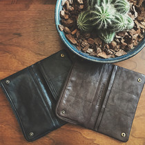 Accessories infinite non-circulation] Original design headlayer Bull Leather Plant Tannic Leather Long folio Wallet (Endless)