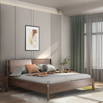 Wood Carnation North American White Wax Wood Bedroom Full Solid Wood Bed Light Extravagant Nordic Minimalist Tech Cloth Art Log Furniture Suit