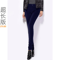 26 27 28 Clearance autumn and winter thick special tall long womens pants casual small feet corduroy long pants wine red