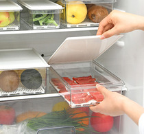 Japanese refrigerator storage box drawer type with lid separated food vegetable fresh box plastic frozen meat storage box