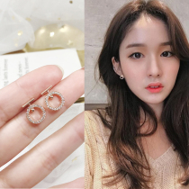 Rose Gold Pure Silver Ear Nail Woman 2022 New Tide Superior Earrings Net Red Temperament Brief Lukewarm Wind Ear Accessories