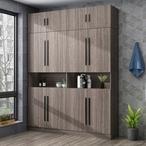 Solid wood balcony cabinet locker sunscreen home shoe cabinet large-capacity wall bay window storage storage can be customized cabinet
