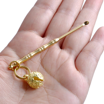 Handmade brass pure copper old-fashioned ear spoon digging ear grate ear rake artifact adult keychain hanging tool