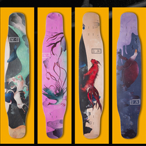 Reverse mountain longboard skateboarding white fox Adult professional male and female students Road brush street dancing Dance board shaking sound beginner