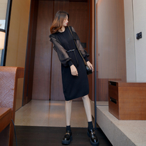 2021 new womens autumn dress temperament chic French niche senior design sense royal sister light familiar style dress