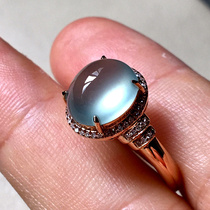 18K Natural Big Egg Emerald with Diamond Inlaid Water Head and Foot Ring Womens Models with Certificate Selected Gifts