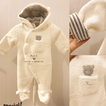 Export to the UK autumn and winter New newborn male and female baby cute bear lamb cashmere outside clothes climbing