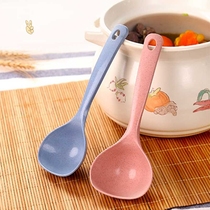 Small soup spoon silicone small household handle porridge spoon Kitchen kitchenware plastic thick large porridge spoon resistant to fall