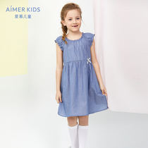21 New love children 2-year-old girl girl primary school summer cotton mid-length sweet sundress can be worn outside