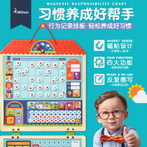 Mi Deer Childrens Wooden Schedule Baby Self-discipline Behavior Record Form Learning to encourage praise and reward