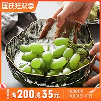 Fruit plate Nordic fruit plate home creative modern living room coffee table Crystal Glass Salad Plate Basin net red ins