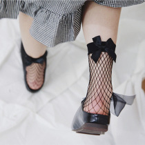 Day Department hollowed-out butterfly knot tennis socks female original Celia Loretta princess socks white South Korean lace fishing nets socks shorts