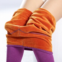 Warm pants womens high waist 2021 new large size plus velvet padded cotton wool trousers womens interior wear