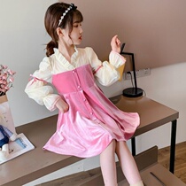 Girl autumn mesh dress 2020 new Korean childrens dress Princess dress girl Super foreign air Net red skirt