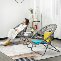 Outdoor tables and chairs balcony xiao zhuo yi simple leisure red rattan table and chair three-piece Nordic yi zhuo liang yi