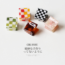 Kawano black white grid small grab clip Japan and South Korea simple multifunctional side clip Net red temperament bangs clip headgear hairclip