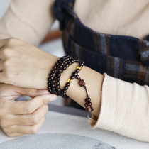 Female creative bracelet (old material Venus) small leaf purple sandalwood 6mm 108 Buddha beads