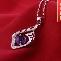 New Original design S925 inlaid natural crystal pendant personality lover gift hipster studded rhinestone necklace