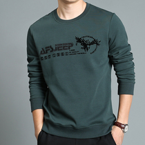 Long sleeve t-shirt male pure cotton trendy round collar fall 2022 Sport mens new casual 100 lap wee spring autumn