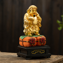 Xumingtang Ayuli Tantric Golden Body Big Black Sky Resin Imitated Wood Handmade Gilt Eight-inch Fortune Buddha Statue ornaments