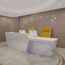 Fashion Roast Lacquer Front Desk Reception Desk Creative Company Front Desk Brief Brief Modern Hotel Guest House Reception Desk