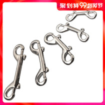 2019 Wilderness survival 316 stainless steel double-headed hook diving hook ring connector Dog chain head Pet supplies